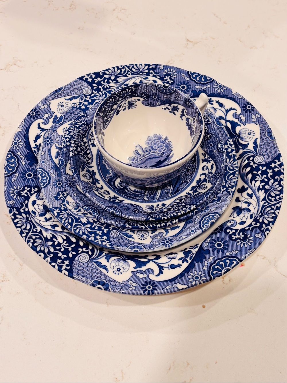 Spode Blue Italian 5 Piece Place Setting